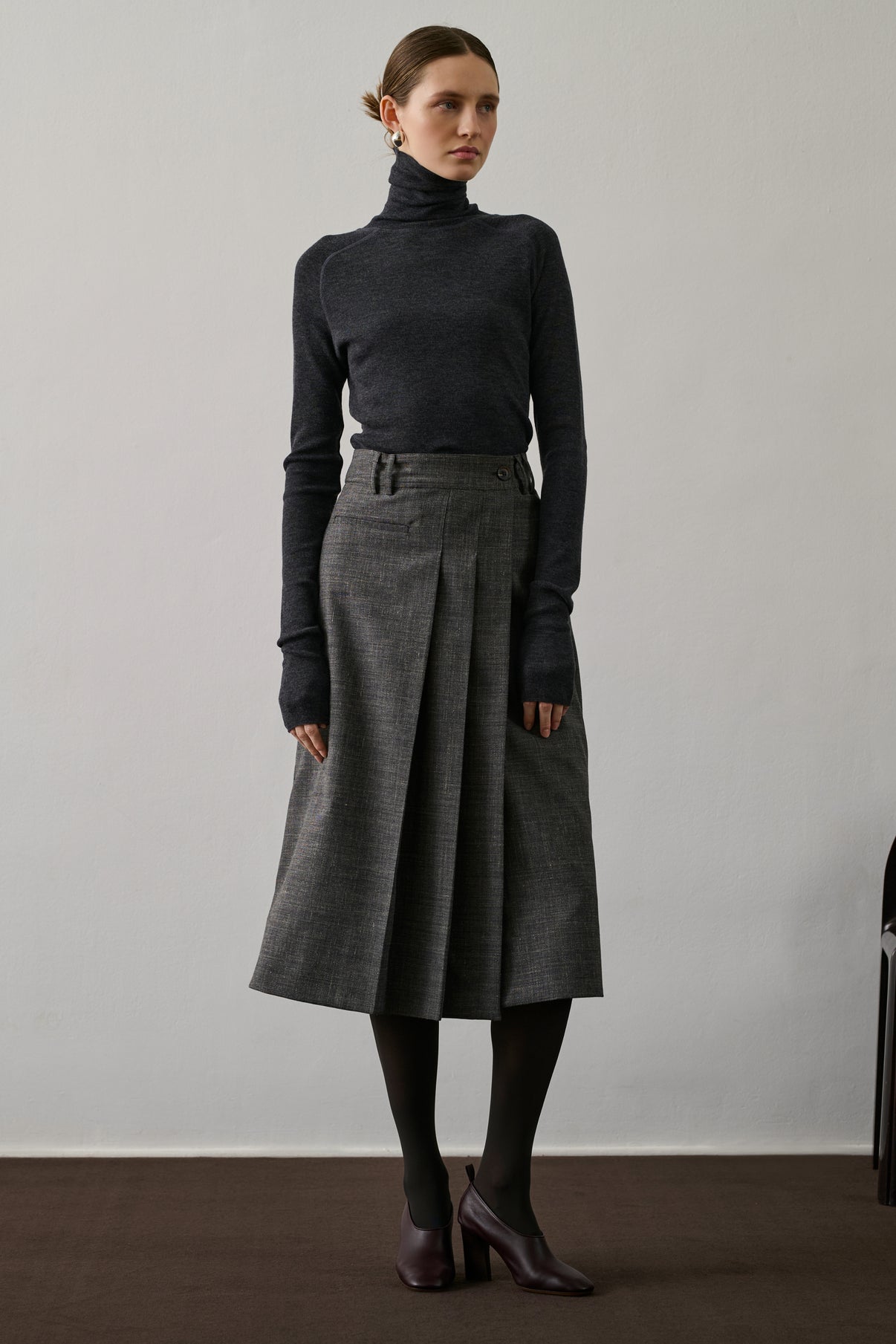 Jupe Varna - Gris Chiné - Femme vue 1