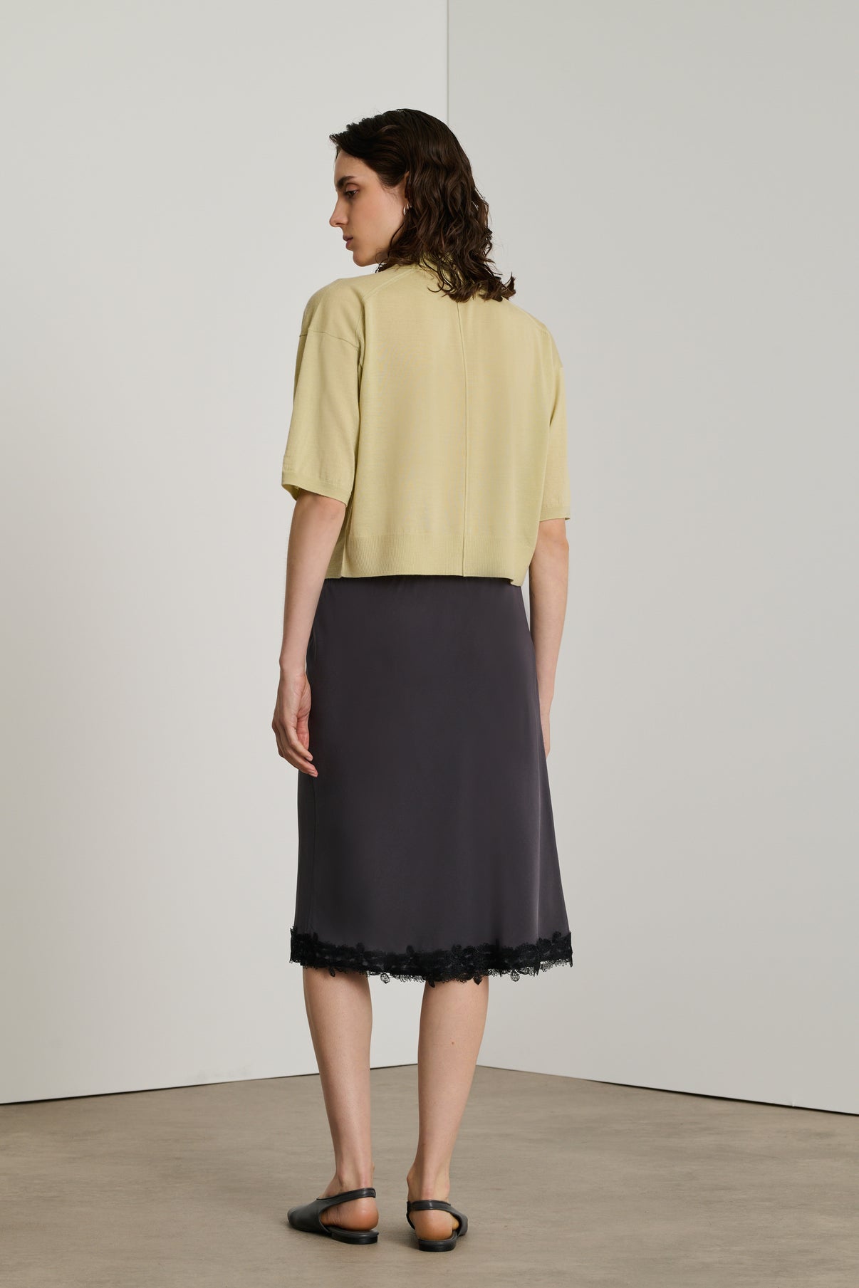 Jupe Exquise - Gris Anthracite - Soie - Femme vue 2