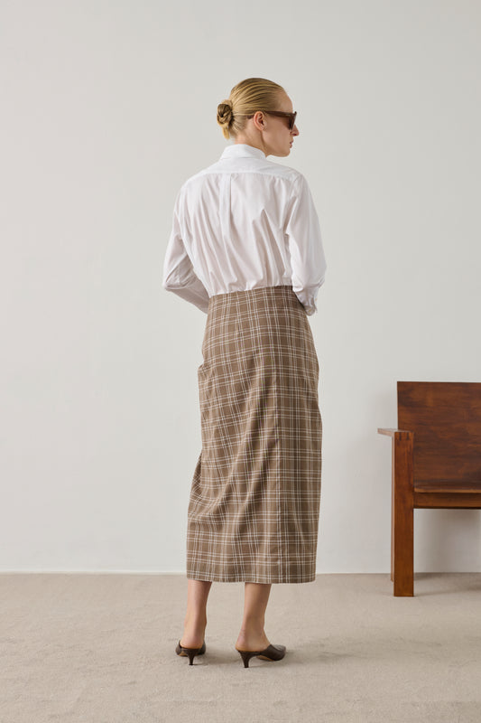 Jupe Goa - Marron Glacé/Écru - Coton - Femme