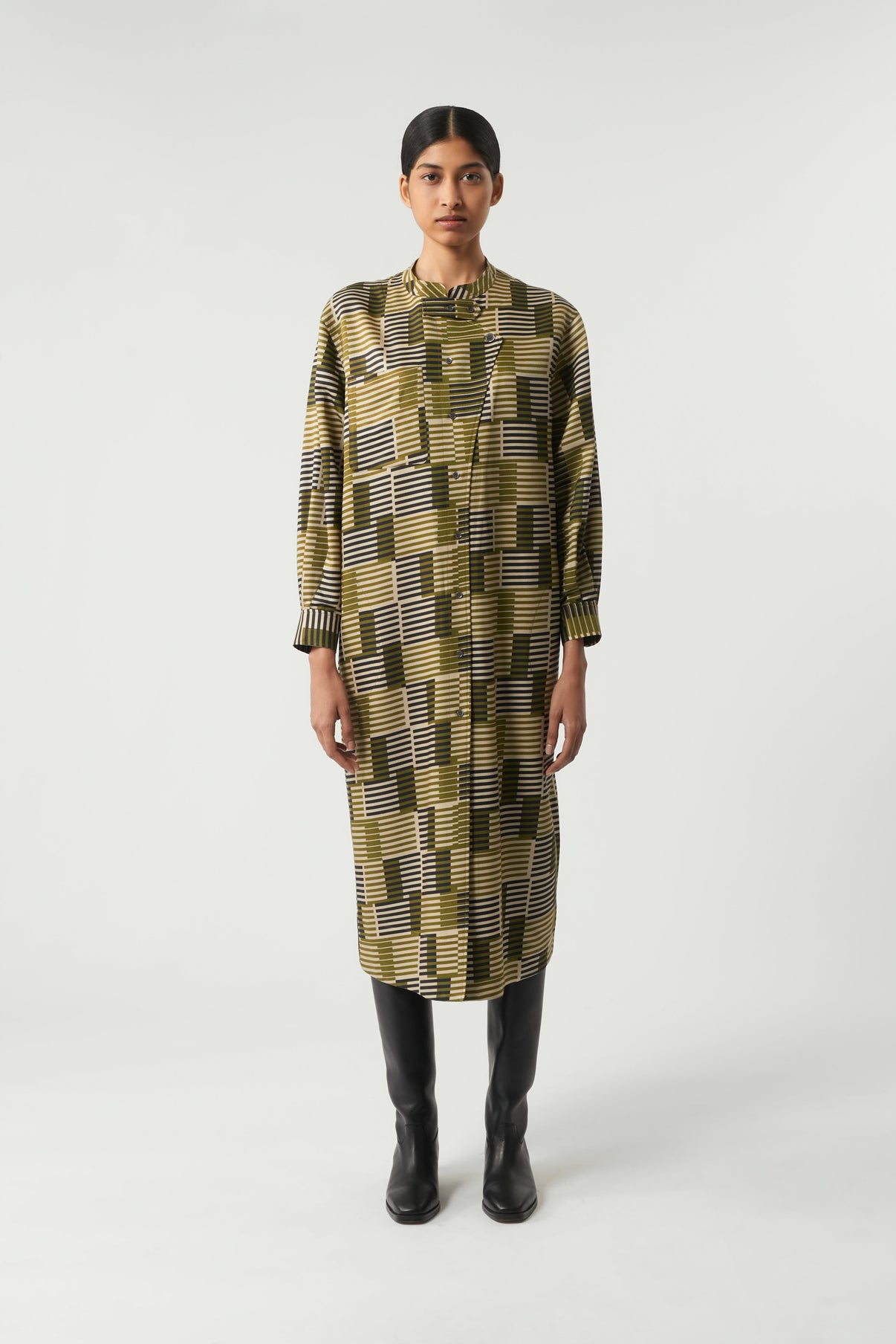 KHAKI PHILOMENE Dress vue 1